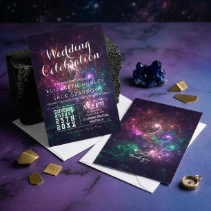 Convites para Casamento de Galáxias Elegantes