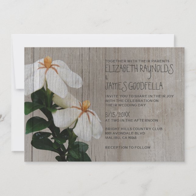 Convites para Casamento de Gardenias Russas (Frente)