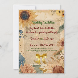 Convites para Casamento de Girassol