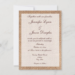 Convites para Casamento de Impressão de Burlap em