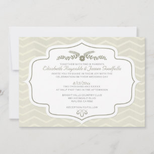 Convites para Casamento de Ivory Chevron