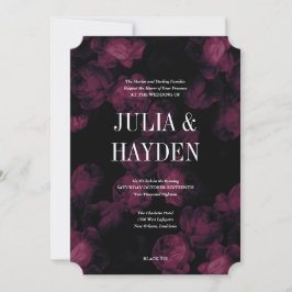 Convites para Casamento de Jardim de Rosa Escuro