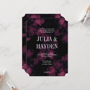 Convites para Casamento de Jardim de Rosa Escuro