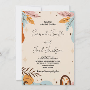 Convites para Casamento de Laranja Beige