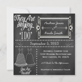 Convites para Casamento de Lésbicas de Chalkboard