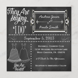 Convites para Casamento de Lésbicas de Chalkboard