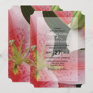 Convites para Casamento de Lírios Orientais Elega