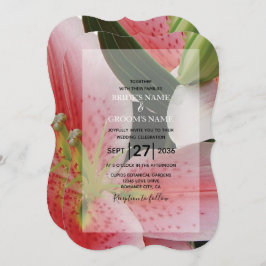 Convites para Casamento de Lírios Orientais Elegan