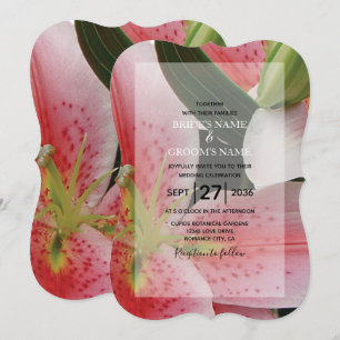 Convites para Casamento de Lírios Orientais Elegan