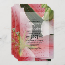 Convites para Casamento de Lírios Orientais Elegan