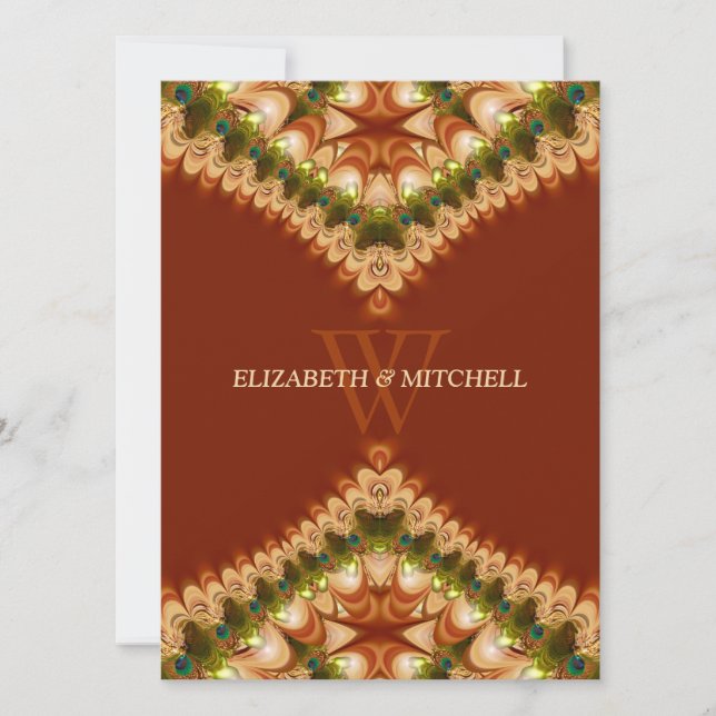 Convites para Casamento de Locais de Peacock Bohem (Frente)