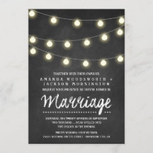 Convites para Casamento de Luzes de Chalkboard e S