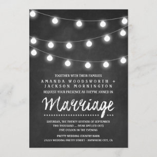 Convites para Casamento de Luzes de Chalkboard e S