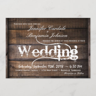 Convites Para Casamento De Madeira Em Rústico