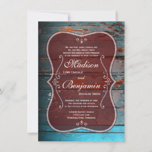 Convites para Casamento de Madeira Rústica Vermel