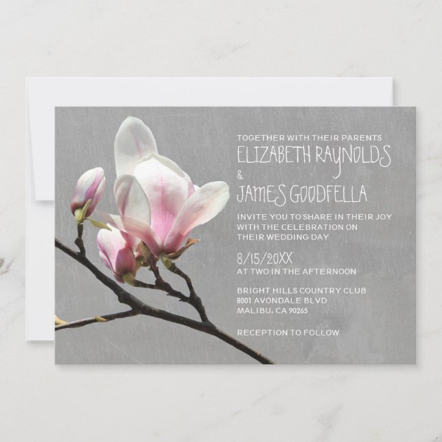 Convites para Casamento de Magnolia Branch (Frente)