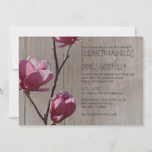 Convites para Casamento de Magnolias Rústicas