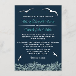 Convites para Casamento de Marinhos de Ondas e Cos
