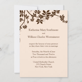 Convites Para Casamento De Marrom E De Marfim
