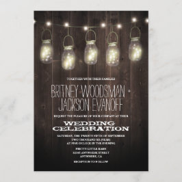Convites para Casamento de Mason Jar, Rustic Barn