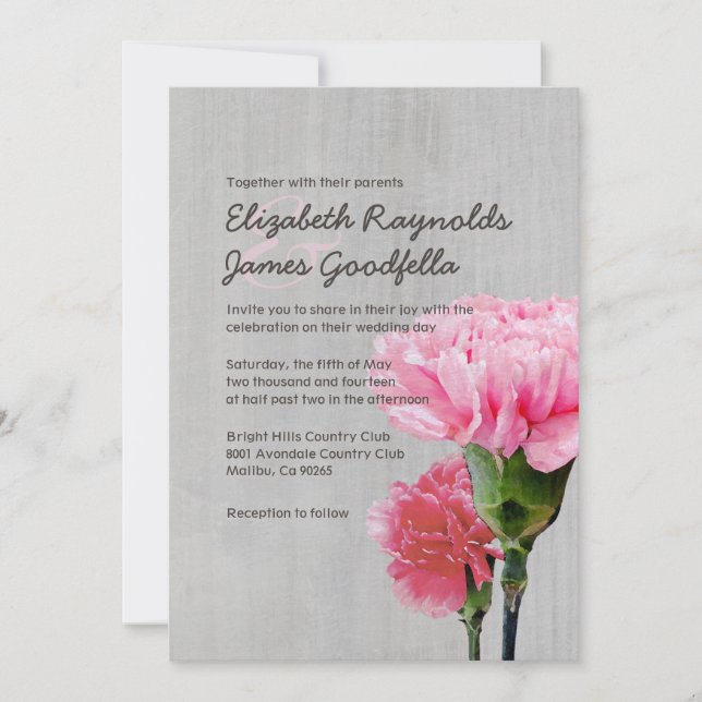 Convites para Casamento de Minicardais Vintage (Frente)