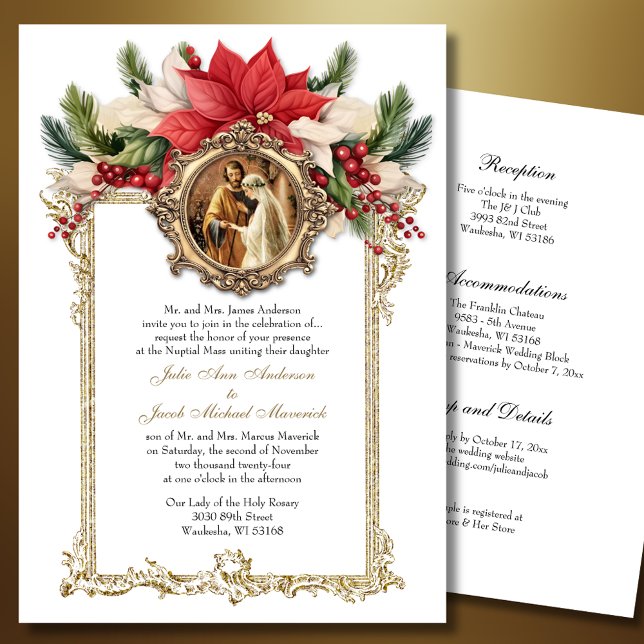 CONVITES PARA CASAMENTO DE NATAL CATÓLICO DE POINS (Criador carregado)