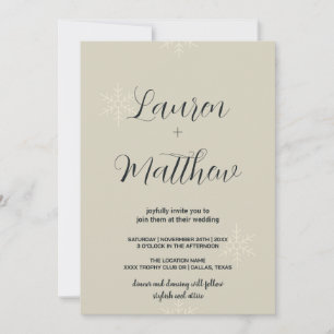 Convites para Casamento de Neve Beige