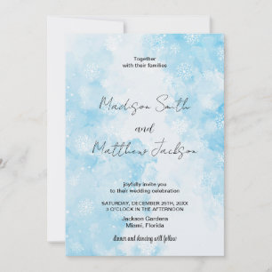 Convites para Casamento de Nuvens de Neves Azul