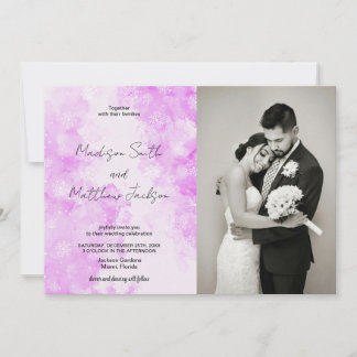 Convites para Casamento de Nuvens de Neves Rosa co