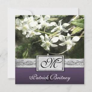Convites para Casamento de Orquídeas Brancas e Rox
