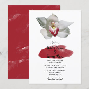 Convites para Casamento de Orquídeas Brancas Eleg