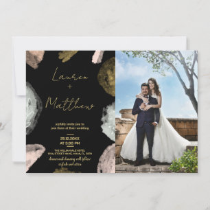 Convites para Casamento de Ouro Negro com foto