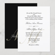 Convites para Casamento de Pais de Monograma de Sc