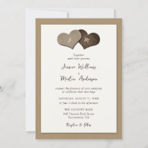 Convites para Casamento de Papel Rustic Ivory Kraf