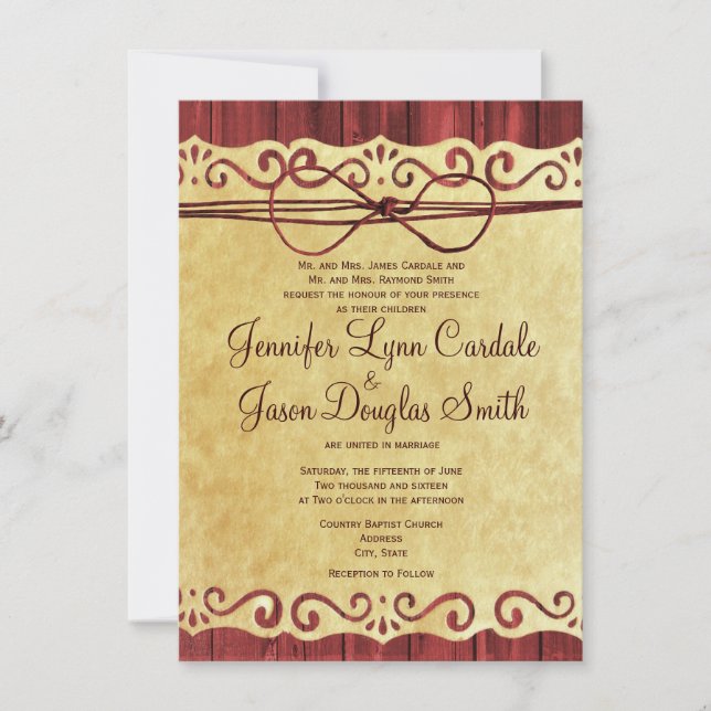 Convites para Casamento de Papel Vintage da Madeir (Frente)