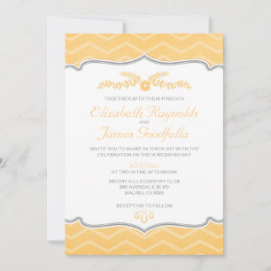 Convites para Casamento de Peach Zigzag