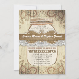 convites para casamento de pedras rústicas do camp