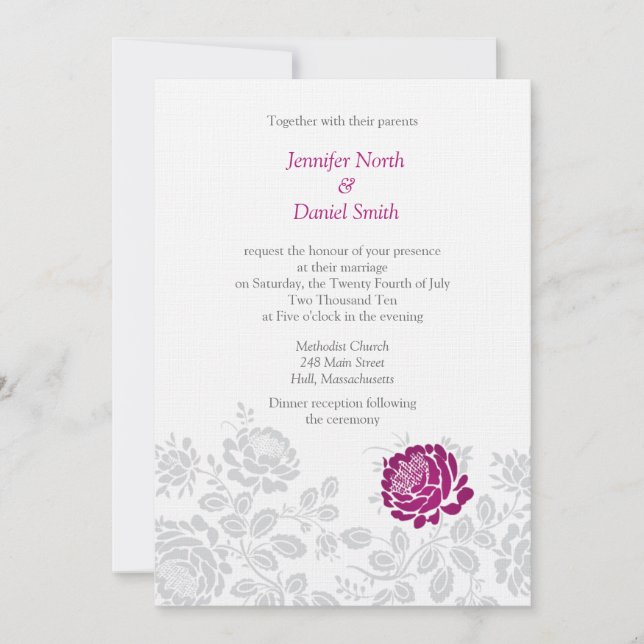 Convites para Casamento de Peony (Frente)