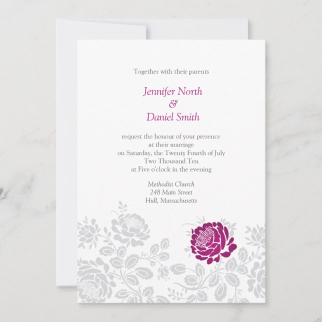 Convites para Casamento de Peony (Frente)