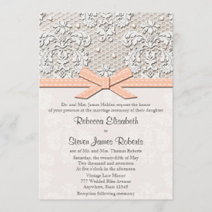 Convites para Casamento de Pêssegos e Vintagens
