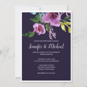 Convites para Casamento de Plum de Marinho