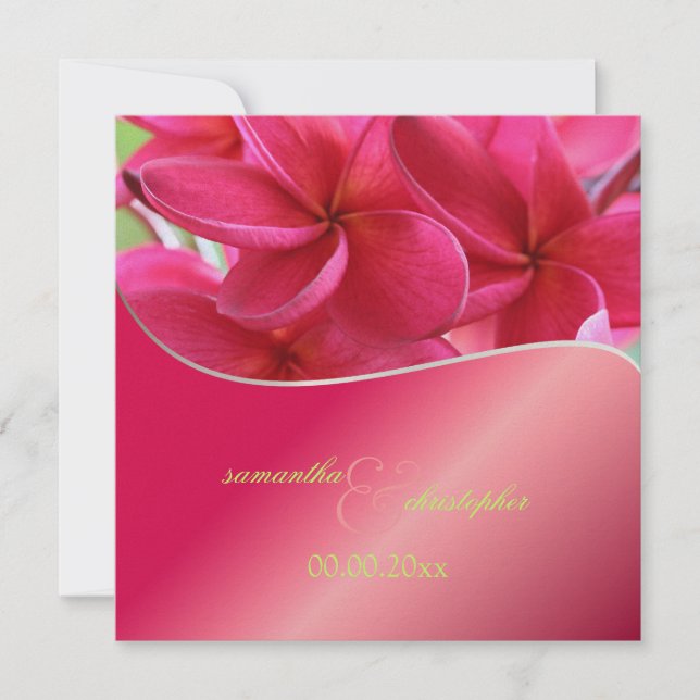 Convites para casamento de Plumeria Rosa (Frente)