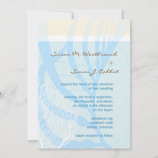 Convites para Casamento de Praia (Frente)