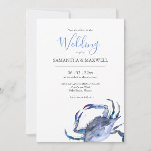 Convites para Casamento de Praia Caranguejo Azul A
