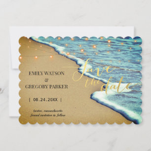 Convites para Casamento de Praia no Oceano Azul de