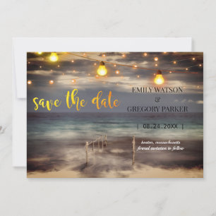 Convites para Casamento de Praia no Oceano Azul de