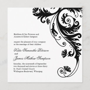 Convites para Casamento de Preto e Branco