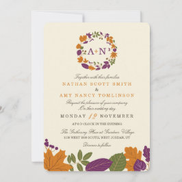 Convites para Casamento de Pumpkin Fall Wreath