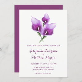Convites para Casamento de Purple Calla Lily Monog
