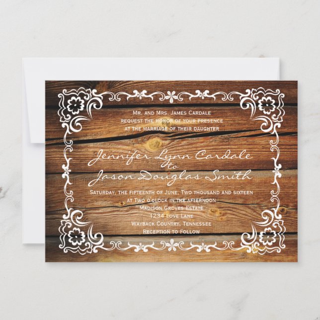 Convites para Casamento de Quadros de Deslocamento (Frente)